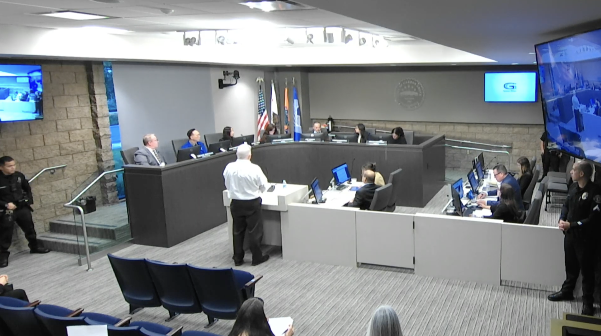 GKN Aerospace Senior Vice President Steve Carlin answers questions from the city council.